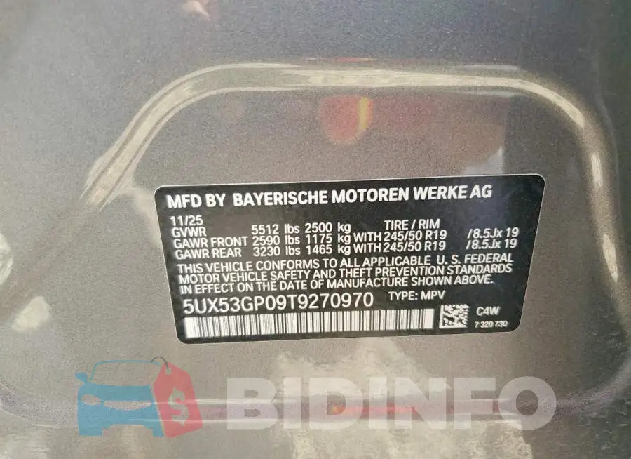 5UX53GP09T9270970 Photo# 13