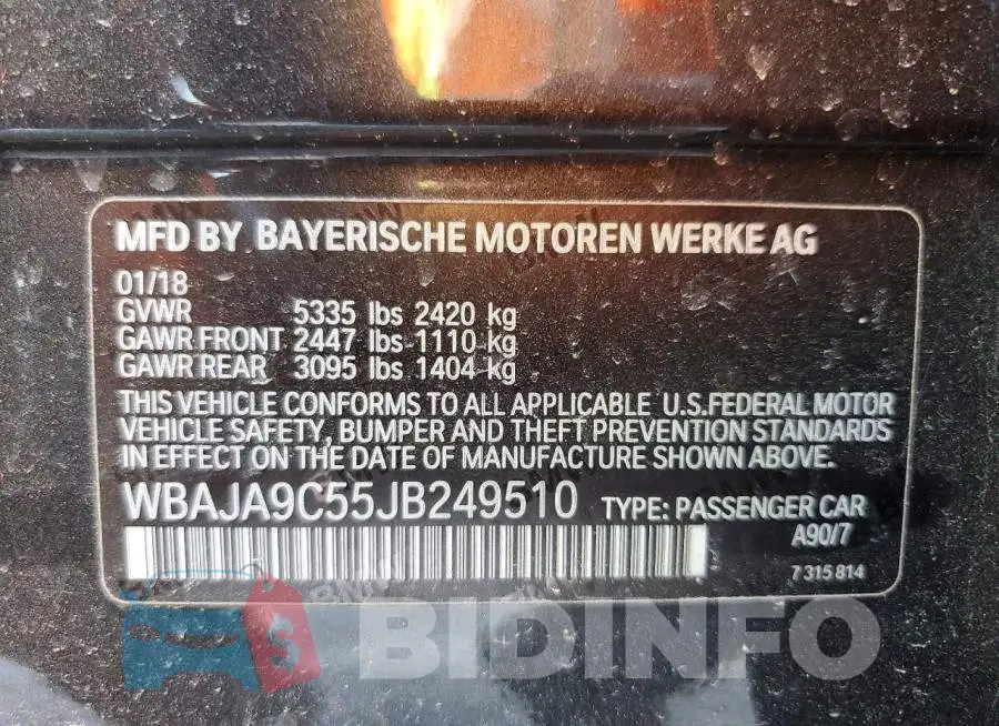 WBAJA9C55JB249510 Photo# 13