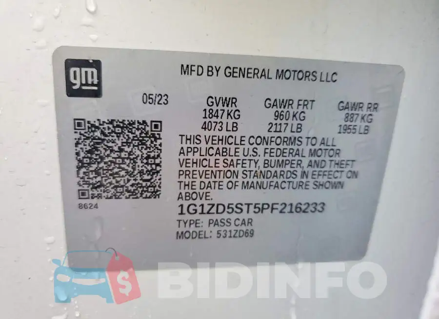 1G1ZD5ST5PF216233 Photo# 13
