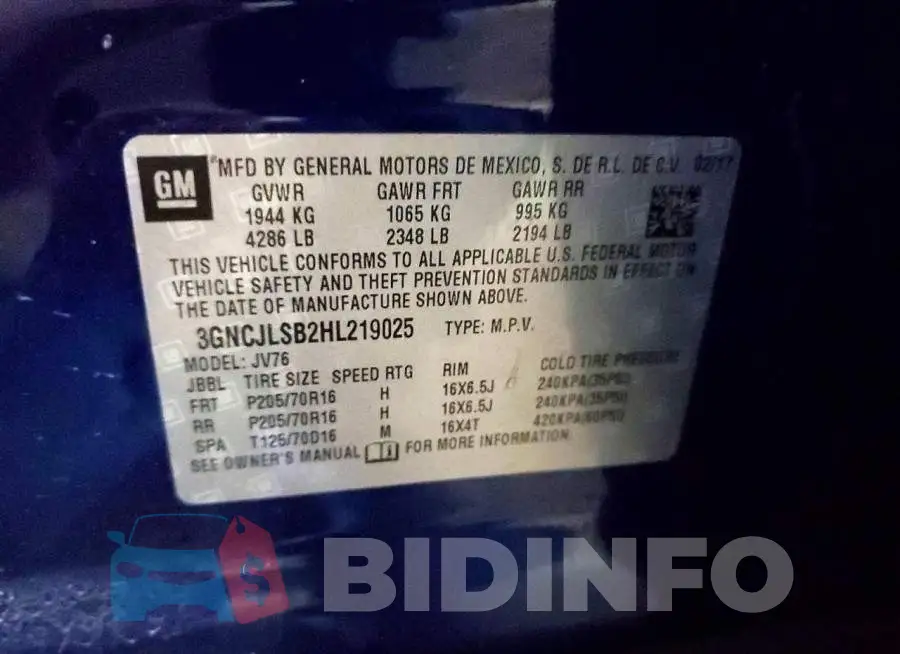 3GNCJLSB2HL219025 Photo# 13