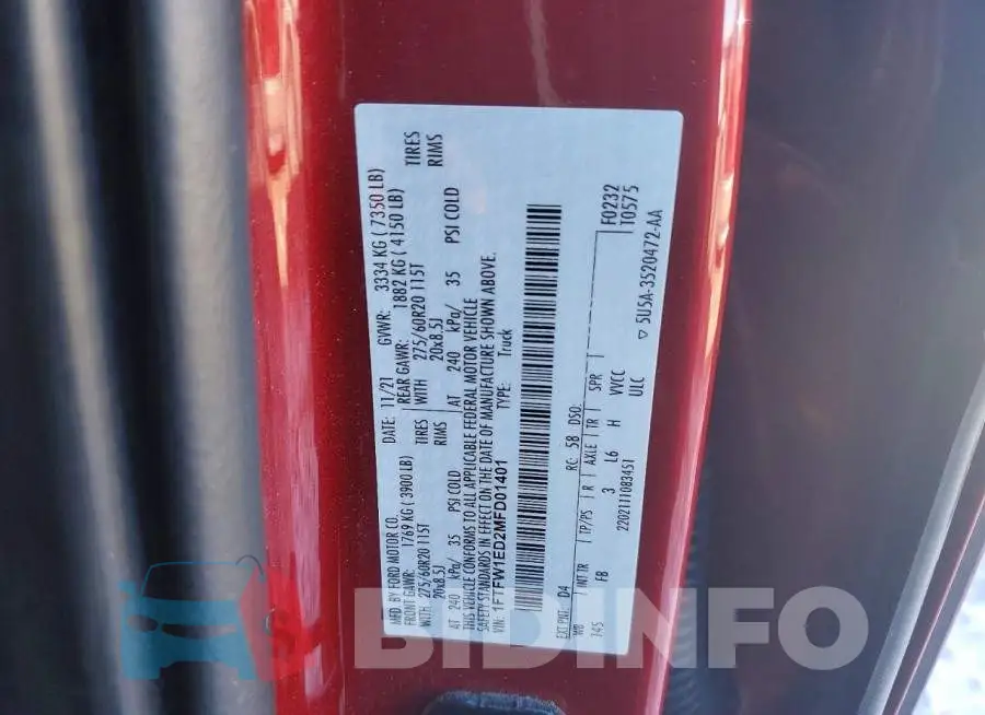 1FTFW1ED2MFD01401 Photo# 12