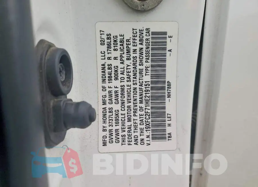 19XFC2F71HE219151 Photo# 12