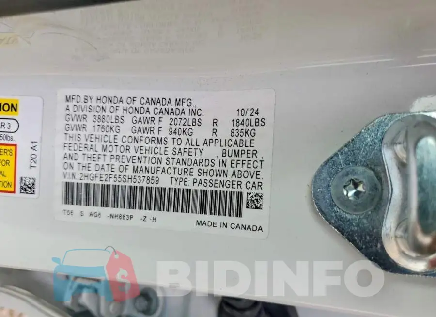 2HGFE2F55SH537859 Photo# 12