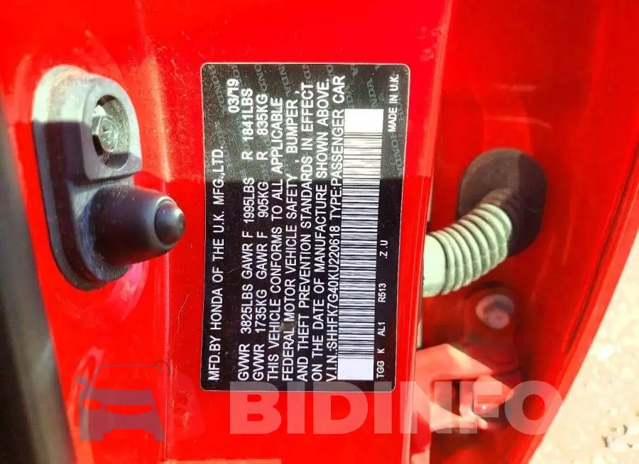 SHHFK7G40KU220618 Photo# 12
