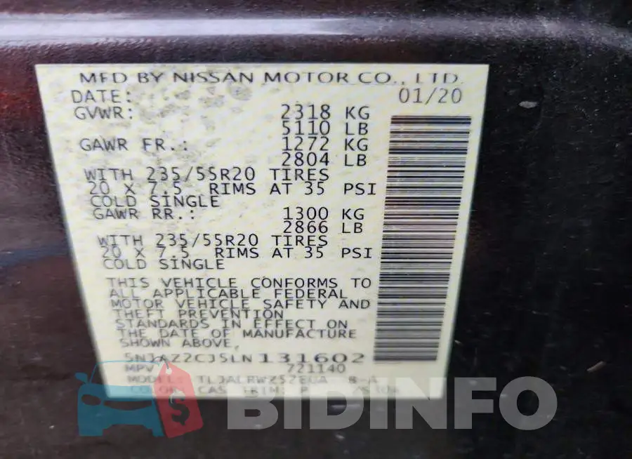 5N1AZ2CJ5LN131602 Photo# 14