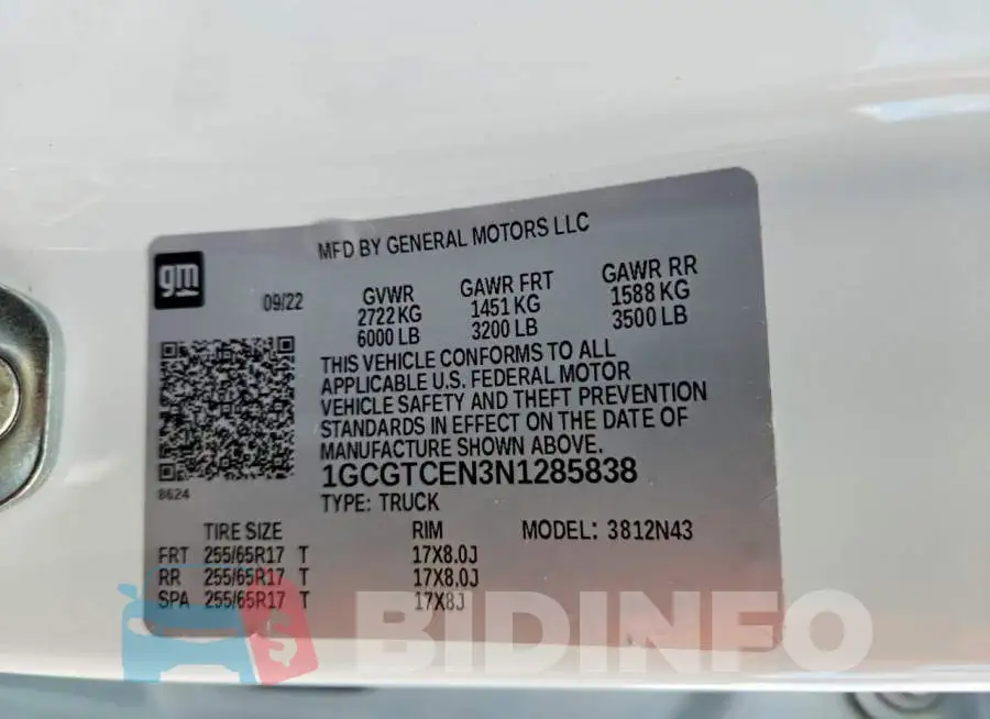 1GCGTCEN3N1285838 Photo# 12