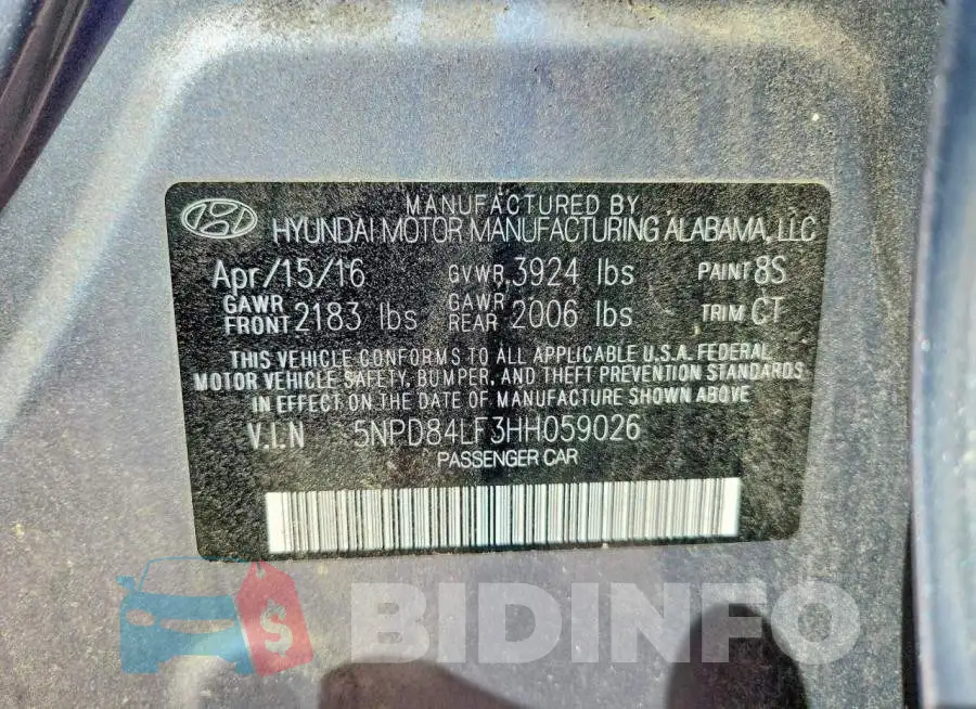 5NPD84LF3HH059026 Photo# 13