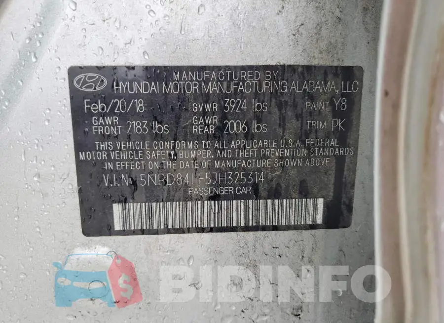 5NPD84LF5JH325314 Photo# 13