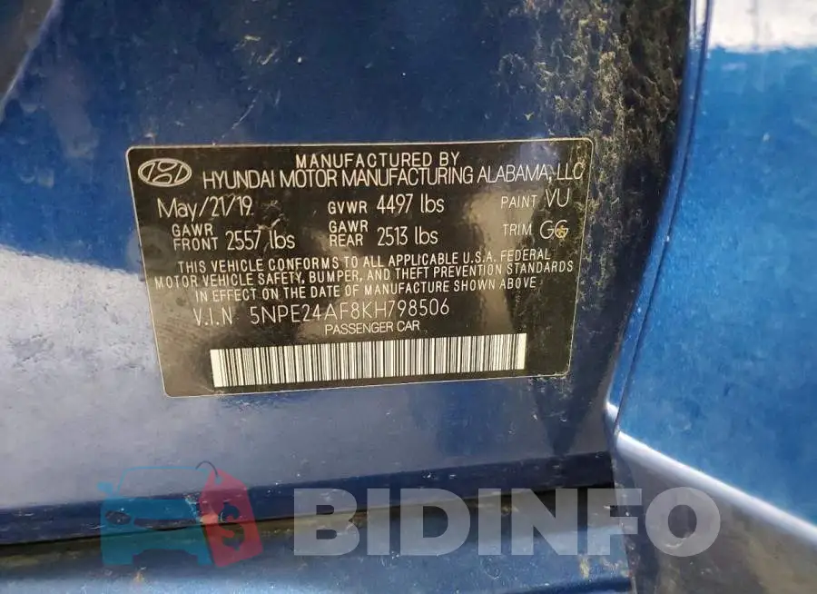 5NPE24AF8KH798506 Photo# 12