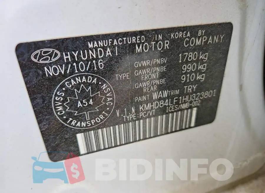 KMHD84LF1HU323801 Photo# 12