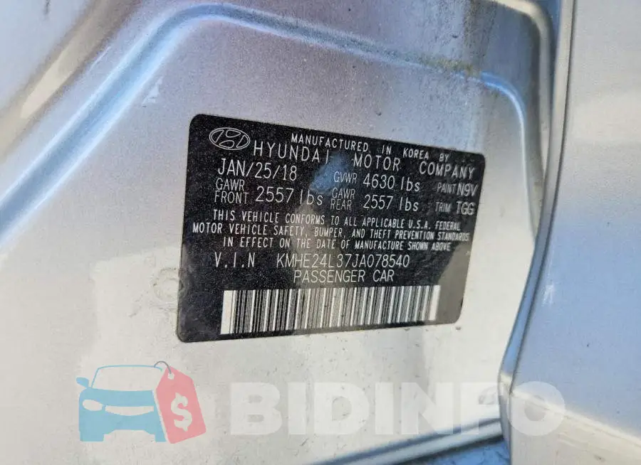 KMHE24L37JA078540 Photo# 12