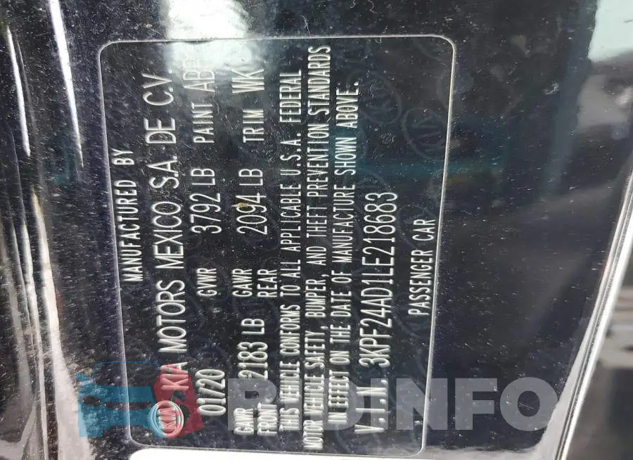 3KPF24AD1LE218683 Photo# 12