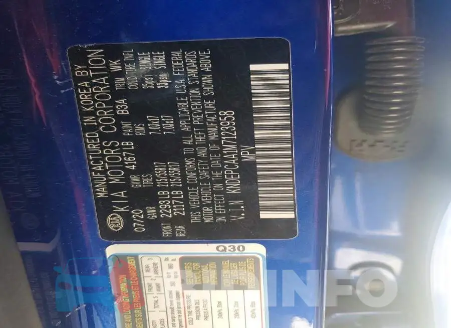 KNDEPCAA1M7123958 Photo# 13