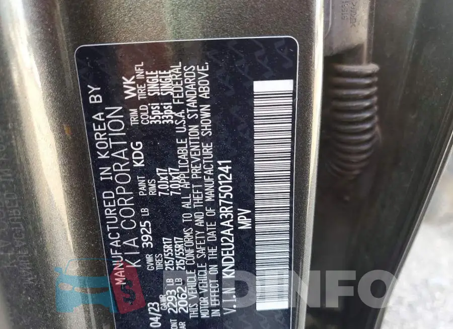 KNDEU2AA3R7501241 Photo# 12