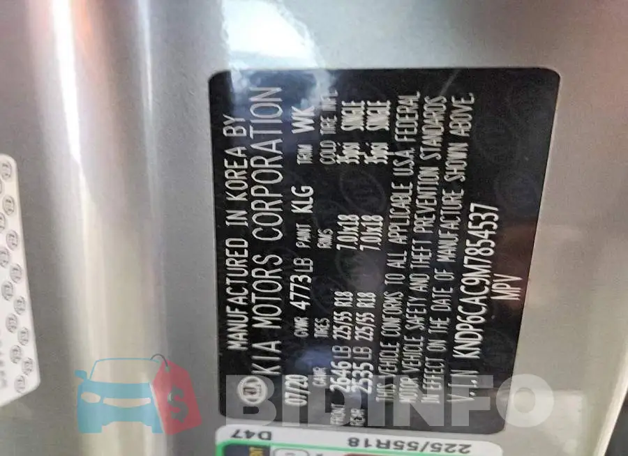 KNDP6CAC9M7854537 Photo# 13