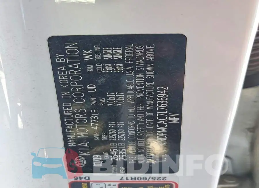 KNDPMCAC7L7636942 Photo# 13