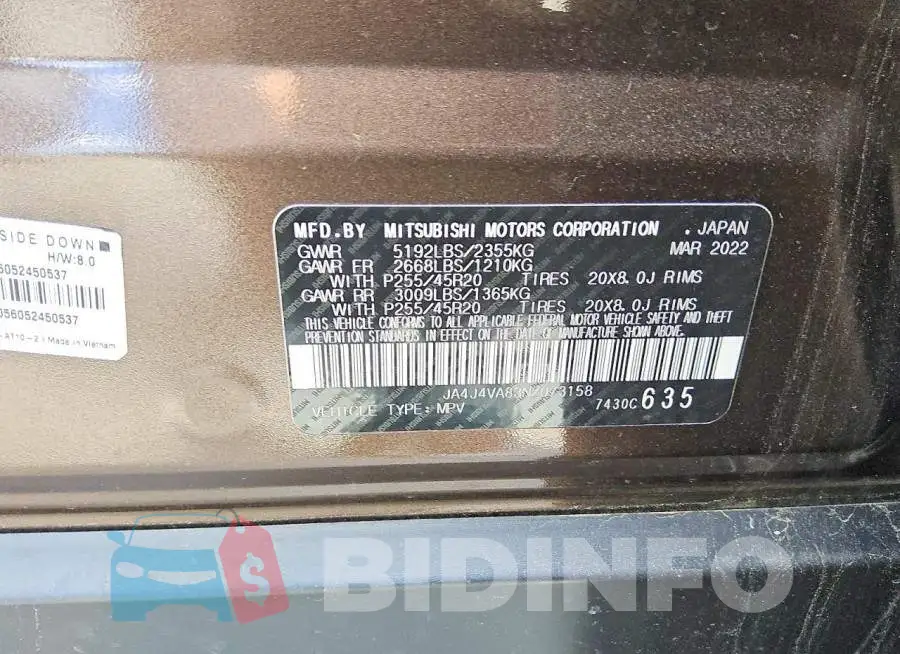 JA4J4VA83NZ073158 Photo# 13
