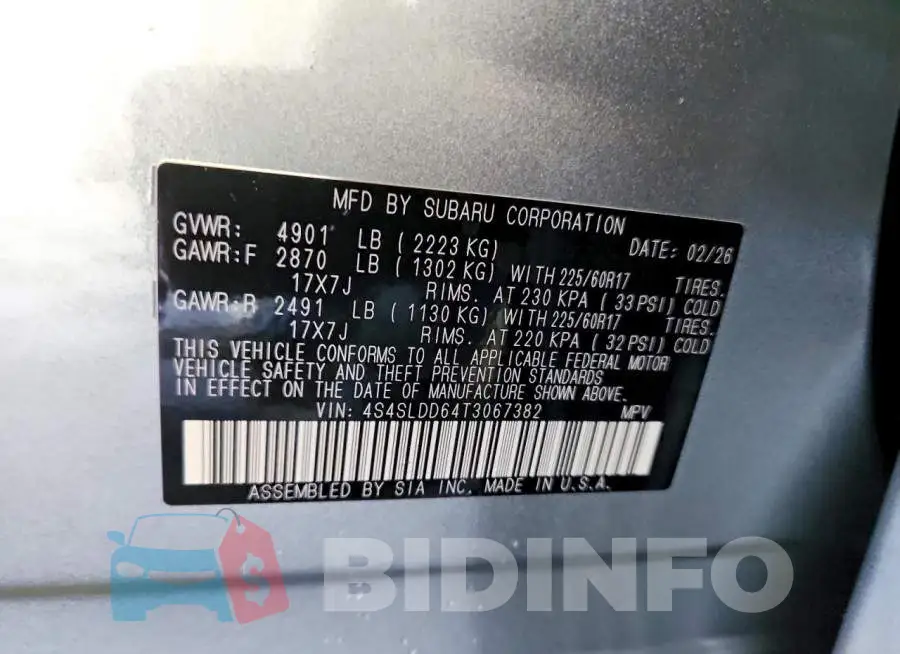 4S4SLDD64T3067382 Photo# 13