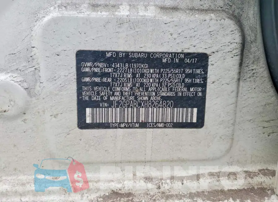 JF2GPABCXH8264820 Photo# 12
