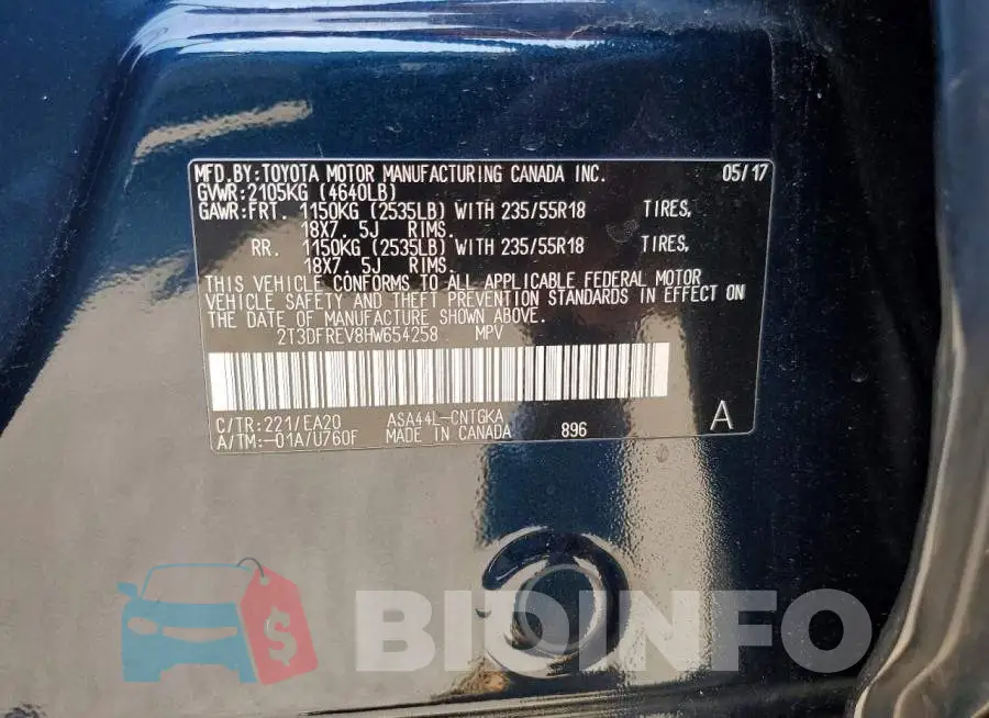 2T3DFREV8HW654258 Photo# 12