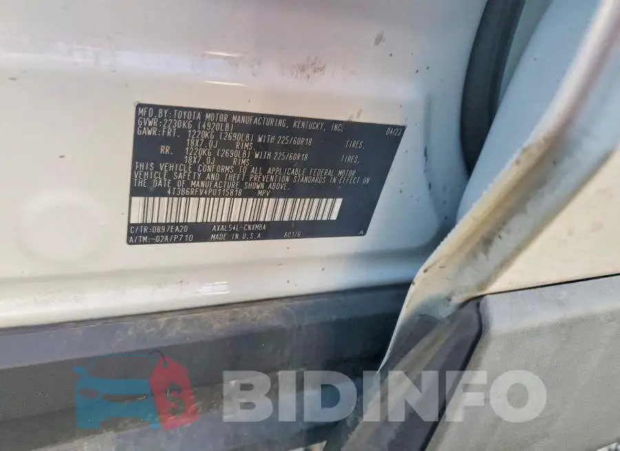 4T3B6RFV4PU115818 Photo# 13