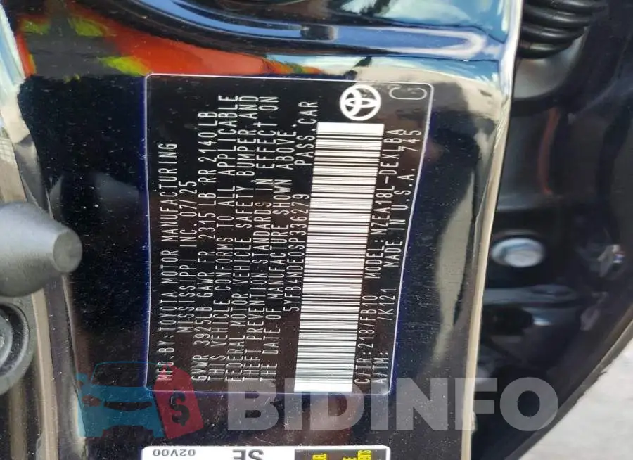 5YFB4MDE0SP336279 Photo# 12