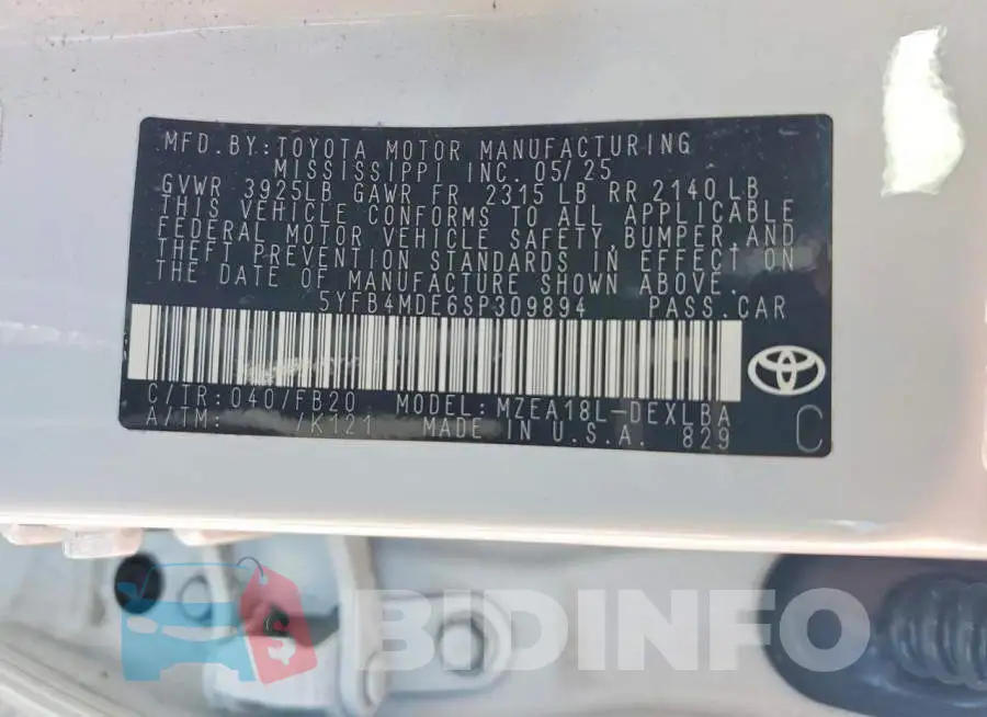 5YFB4MDE6SP309894 Photo# 12