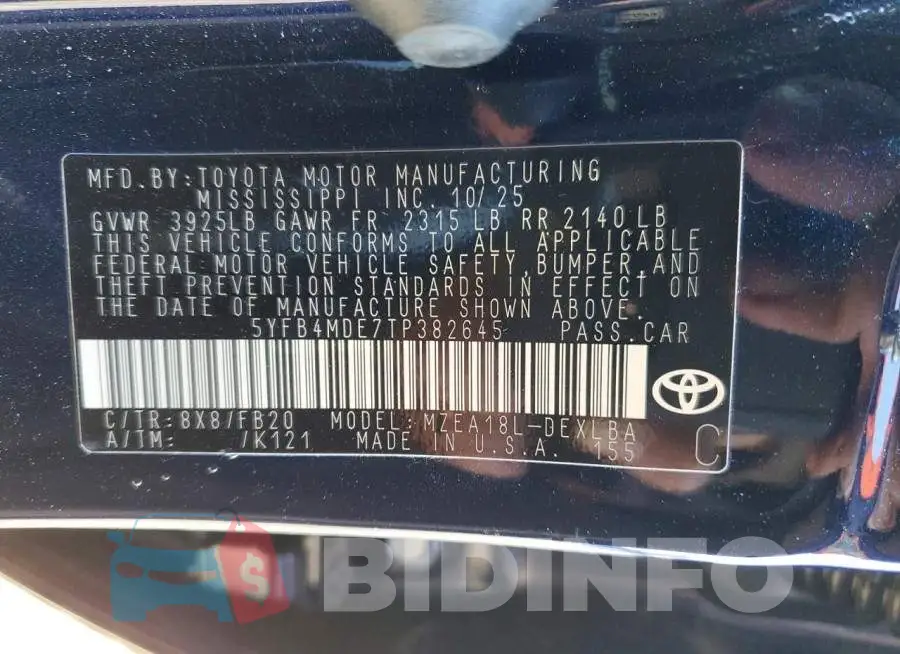 5YFB4MDE7TP382645 Photo# 12