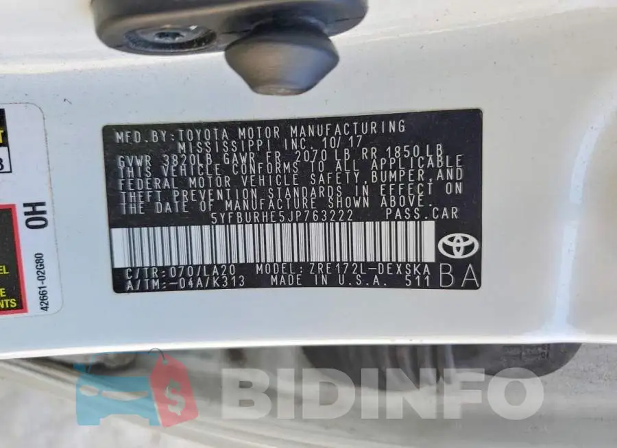 5YFBURHE5JP763222 Photo# 13
