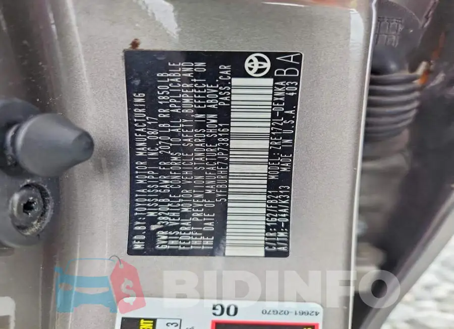 5YFBURHE7JP738161 Photo# 13