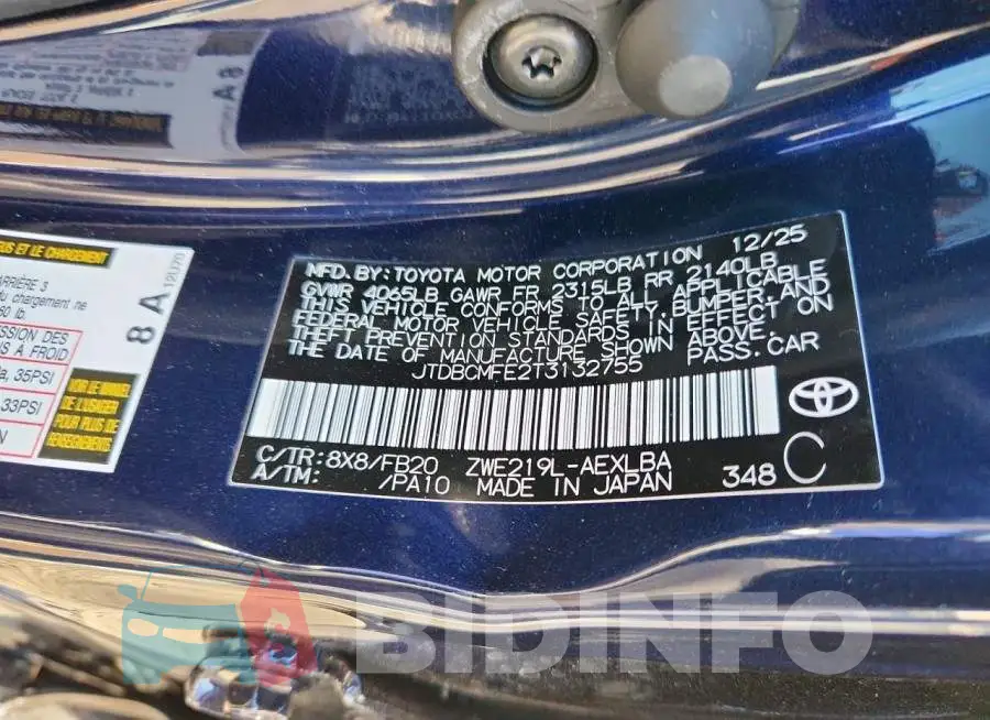 JTDBCMFE2T3132755 Photo# 12