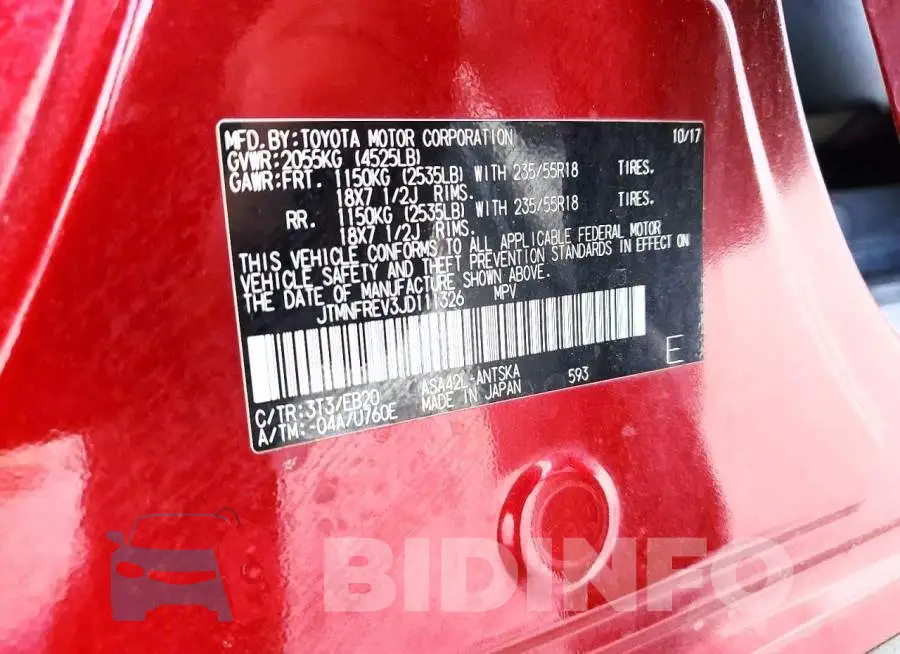 JTMNFREV3JD111326 Photo# 13