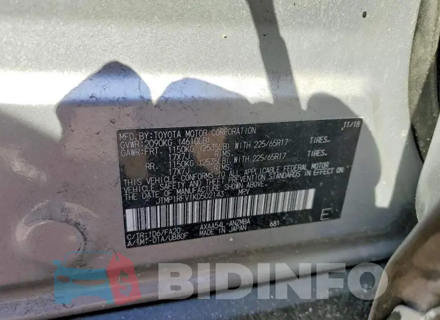 JTMP1RFV1KD502143 Photo# 12
