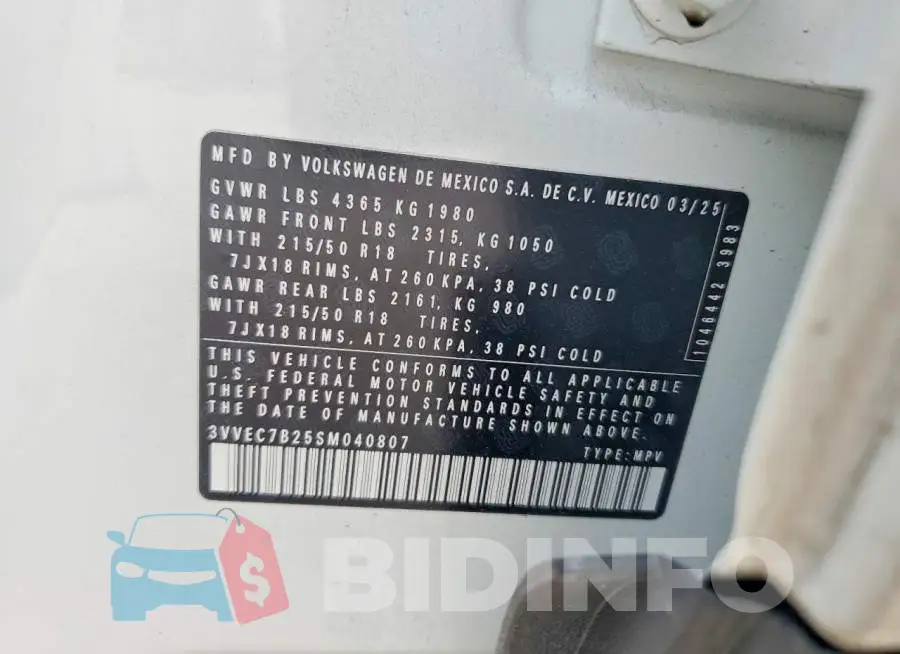 3VVEC7B25SM040807 Photo# 13