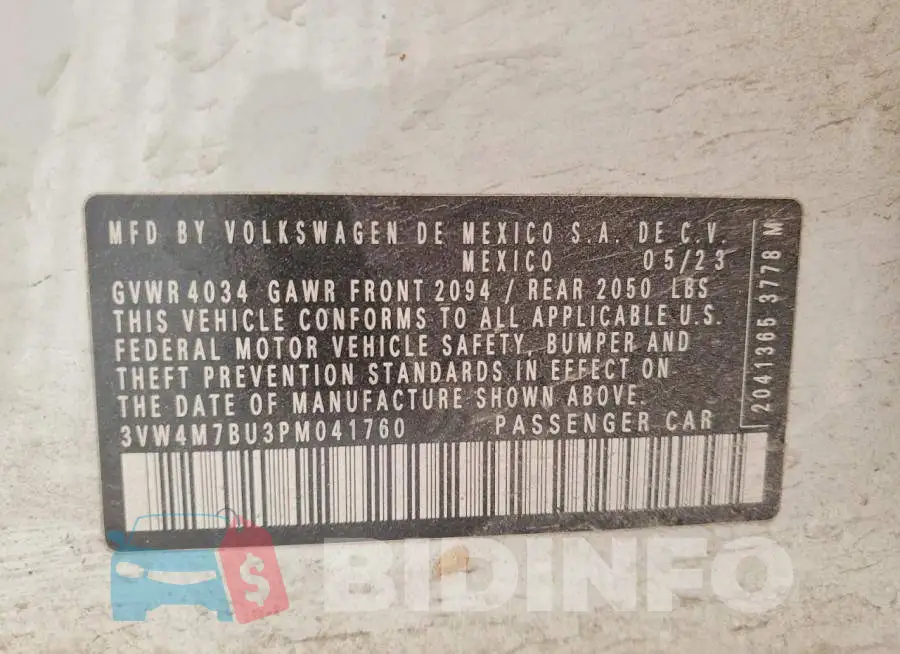3VW4M7BU3PM041760 Photo# 12