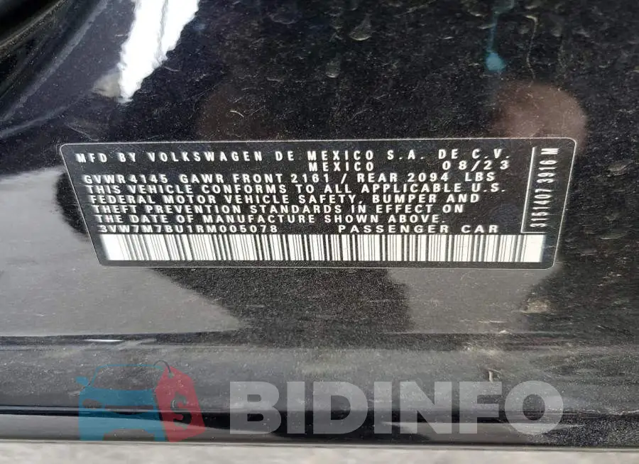 3VW7M7BU1RM005078 Photo# 12