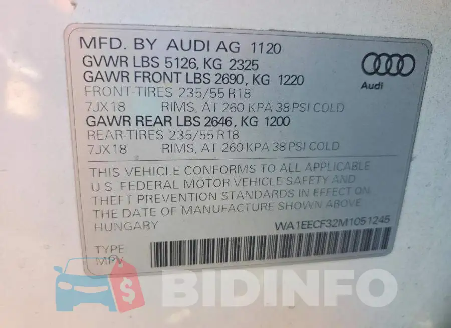 WA1EECF32M1051245 Photo# 13