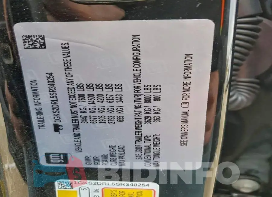 1GKS2DRL5SR340254 Photo# 13