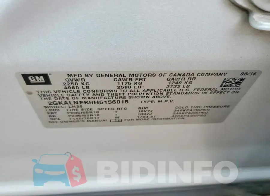 2GKALNEK9H6156015 Photo# 12