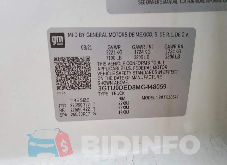3GTU9DED8MG448059 Photo# 12