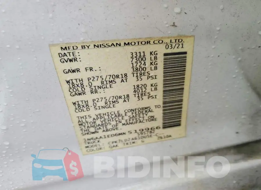 1N6AA1ED6MN519966 Photo# 12
