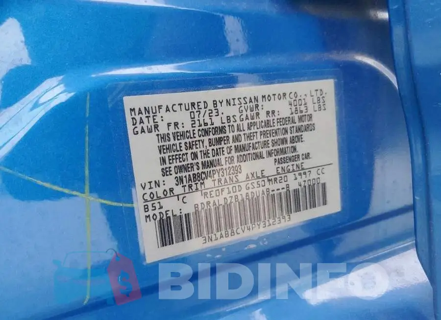 3N1AB8CV4PY312393 Photo# 12