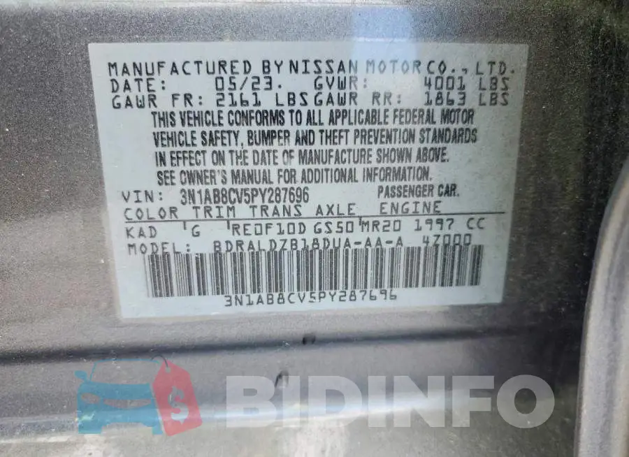 3N1AB8CV5PY287696 Photo# 13