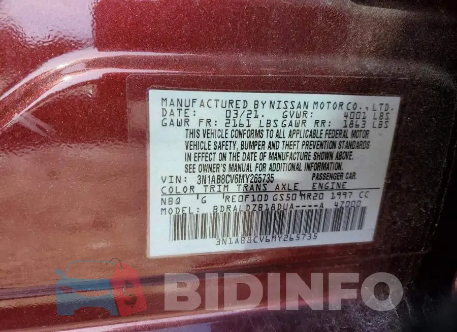 3N1AB8CV6MY265735 Photo# 13