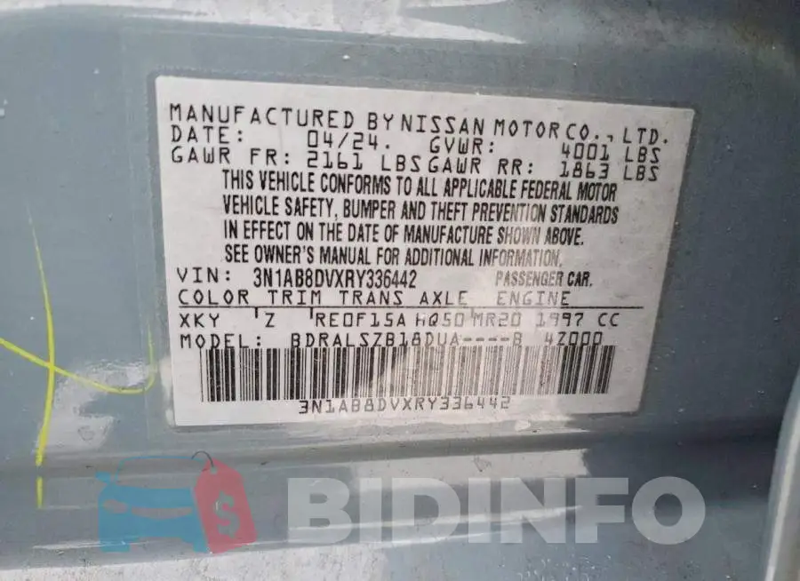 3N1AB8DVXRY336442 Photo# 12