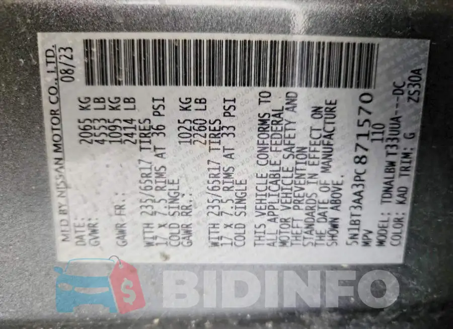 5N1BT3AA3PC871570 Photo# 13