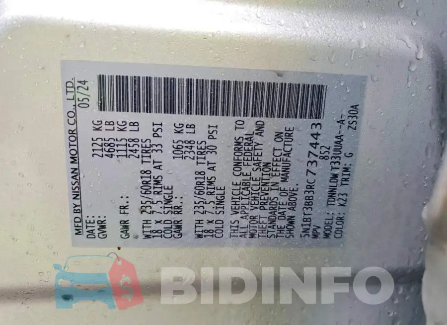 5N1BT3BB3RC737443 Photo# 14