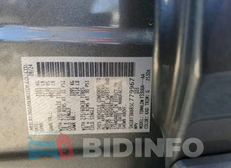 5N1BT3BB8SC779967 Photo# 13
