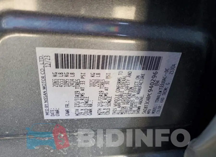 5N1BT3CA8PC940296 Photo# 12