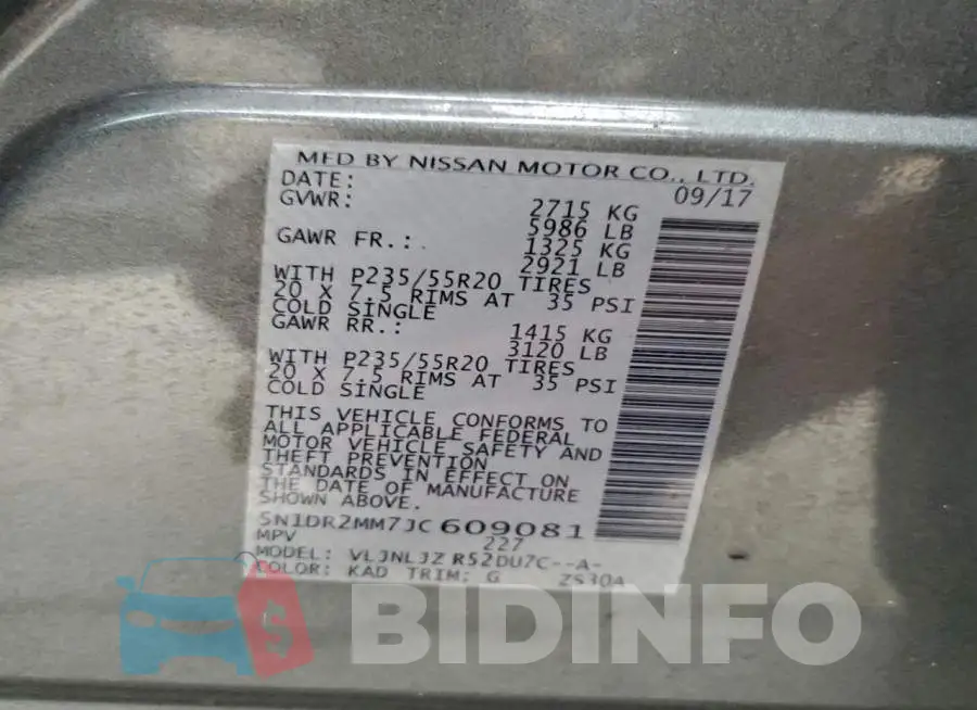 5N1DR2MM7JC609081 Photo# 13